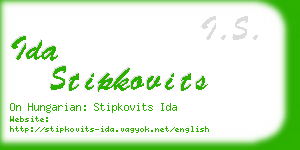 ida stipkovits business card